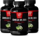 VIP VITAMINS Ginkgo biloba for Teens - Ginkgo Biloba Leaf 120毫克 - 健康脑功能(3瓶 - 150卡普勒)
