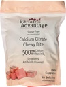 Bariatric Advantage Calcium Citrate Chewy Bites, Sugar-Free草莓(90个计数) 500毫克
