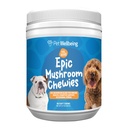 Petwelling Epic Mushroom Chewies for Dogs - 免疫支持,认知健康,适应性应激支持与Reishi,Chaga,狮子马恩功能性蘑菇 - 兽医-拟制90软 Chews
