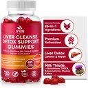 VV Naturals Sugar-free 26-in-1 Liver Cleanse Detox & 修復肥肝方程式 Gummys; 3000mg Blend of Glutathione, Silymarin 牛奶硝酸盐, Choline, TUDCA QQ Liver Detox Gummys - 60 Vegan Ct