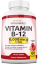 NaturalisimoLife 维生素B12,000 mcg – 快速溶解草莓 Flavor Nuggets – 60 Nuggets, Non-GMO, Vegan, Gluten Free