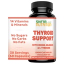 SHIFAA NUTRION Halal Throid 支持 30 services QQ非GMO Relief Support w/B12,碘,硒,L-Tyrosine QQ支持 能量,代谢,焦点,清晰,科尔蒂索尔平衡