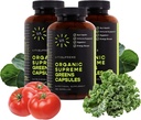 Vita Supreme Organization Super Greens Superfood Capsule, Gut Health的营养补充,免疫支持,消化,能量,以及更多(非GMO, Keto, Vegan)180 Capsules, 3 Pack