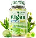 Omega 3 藻类石油(DHA 640mg & EPA 290mg)的2200mg,供妇女和男子使用,Vegan Omega 3 鱼类石油替代品,w/CoQ10,Astaxanthin,维生素A,E,D3用于脑,眼,抗氧化剂,无糖,1Pack