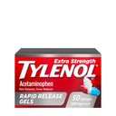 Tylenol Extra strong Acetaminophen 快速释放 Gels, Extra strong 疼痛释放器 & Fever 减震器, Gelcaps 与激光磨损孔, 500 mg Acetaminophen, 50 cm