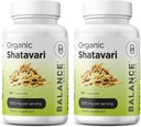 有机沙塔瓦里 1200mg, 60 Capsules - 乳香支持维生素, 女性的激素平衡, Asparagus Racemosus根
