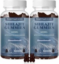 Shilajit Gummys 600mg, Shilajit 配有 Trace Minerals & Fulvic Acid 供能源和豁免支持的 Shilajit Resin 供男女使用, Vegan, 60 Gummys(2包)