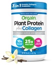 或复蛋白粉 + Collagen, 香草豆 - 25g of 蛋白质, 10g Collagen Peptides, type I & III, 1B CFU Probiotics, 支持头发, 皮肤, Nail, Joint & Gut Health, Gluten Free - 1.6lb
