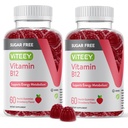 Viteey Vitamin B12 成人和青少年的Gummys 1000mcg,无糖 - 有利于能源,代谢,自然能源支持 - Vegan, Gelatin Free, Gluten Free, GMO Free - Chewable Strawberry Flavored (英语).