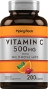 (原始内容存档于2018-03-05). Piping Rock Vitamin C | 500mg | 200 caplets | 配音:罗丝 HIPS | Vegetarian, Non-GMO, Gluten Free Supplement