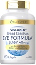 卡莱尔眼部健康补编 120 Softgels 与Lutein 40mg, Zeaxanthin, Bilberry 和 Blueberry – Broad Spectrum 眼部支持 Vitamins → Non-GMO, Gluten 自由公式