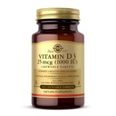 Solgar维生素D3(Cholecalciferol) 25 mcg(1 000 IU),天然草莓香蕉卷-100块可切片-非GMO,科舍-100枚服务品