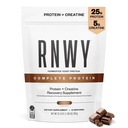 RNWY 完整蛋白,25g Yeast蛋白+5g Creatine Monohydrate, Vegan, 无乳品, 知情体育认证, 耐力运动后恢复,巧克力, 21种服务