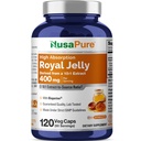 NusaPure Royal Jelly 10:1 提取物,400 mg 等重至4000mg - 120 Veggie Capsules (非GMO, Gluten Free, Bioperine)