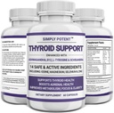 Simply Potent Thyroid Support & Adrenal Support Supplement 2-in-1 Natural Formula with Iodine & Ashwagandha for Energy, Metabolism, Focus for Women & Men, 60 Caps