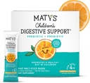 Matys 儿童消化支持、儿童消化健康预生和亲生粉包、4岁以上、极好的橙色Flavor、无添加糖、Gluten Free、快熔、30个单一服务包