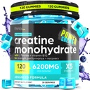 Creatine Monohydrate Gummys Complex 6200mg for Men & Men & Men - 120 Gummys 高级公式 W/L-Taurine + Vitamin B12 for Muscle strong, Muscle Builder, Energy Boost, 工作前补充 - Thinbi