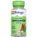 SOLARAY True Herbs Cinnamon Bark 1000mg - 地面肉桂补充剂 - 草药支持整体健康 - 非GMO项目 验证 - Vegan Capsules, 60天保障 - 30名服务员,60名Veg Caps