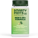 SmartyPants Multivitamin for Men 50+:Omega-3 DHA,锌豁免,维生素D3,C,B6,B12,维生素A换眼睛,Folate,硒,一天1个,卡普尔30个,30天供应.