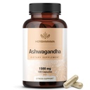 HERBAMMA Ashwagandha Capsules - 1500mg 纯 Ashwagandha 根部重点补充 - Vegan,非GMO Mood和成人冷静支持补充,100 Caps