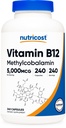 维生素B12(甲基乙基科巴拉明) 5000mcg, 240 capsules - 蔬菜卡普斯, Non-GMO, Gluten Free B12 补编