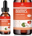 Soursop Graviola Leaf 提取 & Sea Moss 液滴 - 细胞支持,豁免靴,肝脏健康,睡眠援助和抗氧化剂 - 纯苏尔索普比特斯,2个月供应,2 Fl Oz(2oz,草莓)