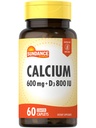 Sundance Calcium 600mg 配有 D3 | 60 Caplets | Vegetarian, Non-GMO, 和 Gluten 免费补充