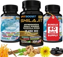 60日 供应海 Moss和Shilajit Bundle for Men All-in-1 动态生命力 Bundled Seamoss 黑种子油 Ashwagandha Burdock 根精细地为你准备了降雨和再生力量