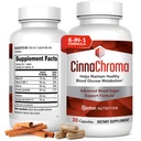 CinnaChroma Capsules - 含10:1 提取物,铬,Vanadium,硒,维生素D3 & K2 - 天然糖块 - 30 Capsules, 1个月供应量