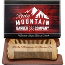 Beard Comb - Sandalwood Natural Hatchet Style for hair - Anti-Static & No Snag,手制宽和精细的牙刷 胡须和小胡子 最佳带带小包的布料