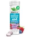 Zenwise健康 消化酶 Breath Mints for Gut Health, 美味Berry Flavor - 消化酶 for Bloating Relief & Gut Support - 多酶文摘增刊 - 30 Chewwable Tablet