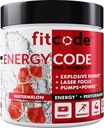 fitcode EnergyCode - 预研用Creatine Powder - 能量与性能饮料 - 肌肉强度与耐力补充 - 包含咖啡因 - 30 services - 西瓜
