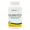 Natures Plus Calcium/Magnesium/维生素D3配有维生素K2 - 支持骨质和免疫健康 - 蔬菜,格鲁滕自由 - 180片 - 45种服务