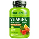 NATURELO 维生素C 含有机Acerola樱桃提取剂和Citrus Bioflavoids - Vegan 补充剂 - 免疫支持 - 每卡普500毫克VIT C - 非GMO - 90卡普尔