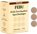 FEBU 生态友好的竹条花边乐队 PFAS Free Bandages for Scrapes & Cuts 自由的花边乐队 PFAS Free Bandages for Scrapes & Cuts 柔性花边乐队 Fully Fabric Bandage & Fully Composable, Latx Free Bandage → 50 伯爵点