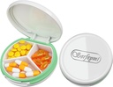 Serfeymi小药盒 - 3 Portable Pill Box for Purse Pocket, Compact mini Travel Pill case - 适合医药,维生素,鱼油,补充品 - White(洛戈)