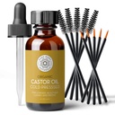 纯体天然铸造机油用于眼睫毛和眉毛 - 1 Fl Oz Nourishing Brow & Lash Growing Serum - 有机体,六烷自由型,冷压型,未精炼型 - 眼睫毛和眉毛生长液给女性
