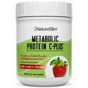 代谢蛋白 C-Plus Whey蛋白粉 & 摇摆食用替代维生素 C,L-Glutamine & 消化酶,低碳蛋白饮料,支持代谢,能量和Gut健康 1.1.1b 草莓