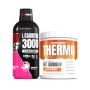 PROSUPS L-Carnitine 3000 无兴奋剂液体射击(31架,龙果)和热肥燃烧热粉(25架,摩腾芒果)