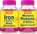 (原始内容存档于2018-09-26) (英语). Wellyeah Iron+维生素C + Probiotics Women 10B CFU, Gummys Bundle - Great Tasting, Vitamin Supplement, Gluten Free, GMO Free, Chewwable Gummy.