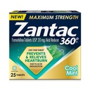 Zantac 360 最大强度, 凉薄荷, 25 个计数, 心脏烧伤预防和救济, 20 mg 片式