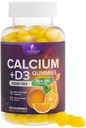 钙补充剂 Gummys - 无糖钙 Gummy 配有400 IU 维生素D3 最佳吸附剂 - 支持免疫健康,骨骼和牙齿 - 自然的钙 女性和男性 120 Gummys