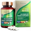 动物园酮Lutein和Zeaxanthin 眼维他命、眼维他命和矿物质补充剂,配有维生素C E 锌铜、对乳腺衰竭的视觉支持、成人和老年人眼保健药丸、90卡普尔