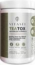 Vitasei Teatox Detox & Cleanse Support Powder, Digestion Booster W/Green Tea, Spiruina, Artichoke, 牙买加花和葡萄种子, 支持补充和食用替换粉, 绿色苹果 Flavor 16oz
