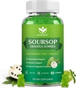 WOGORGT Soursop Graviola Gummys - Soursop Multivitamin Gummys 配有200mg Sea Mos提取的抗氧化剂,细胞支持和再生,Imune支持,Vegan,Apple Flavor - 60 Gummys