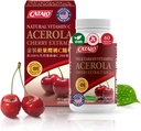 CATALO Acerola 樱桃提取卡普尔(Capsules) – 来自Acerola Cheries的维生素C,植物基,无合成维生素C,无人工色素或防腐剂 – 60 植物基卡普尔(Capsules)
