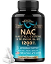 NAC 补充 → 硒 → B6 → B12 – 抗氧化剂,免疫支持 – N 乙酰Cysteine 600 mg / Capsule, 1200 mg / service - 在美国制造 - 非GMO, Gluten-free, Vegan - 120 帽,2个月供应量