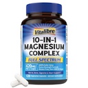 Vitalibre 10 in 1 Magnesium Complex, 420mg 元素镁 → 超强, Max 吸收 → Chelated 镁 补充 Nerves, Bone & Heart Health → Non-GMO, 120 Vegan Capsules