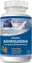 Viking Organical Ashwagandha with Black Pepper 提取冰岛语。 60 Vegan Capsules - 压力最大吸收、Mood & Energy支持