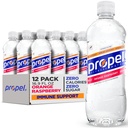 Propel Imune 支持电解质增强水运动饮料,橘子莓火焰水,100%DV维生素C + 锌,零卡罗里和零糖水与电解质,24 fl oz水瓶(12包)